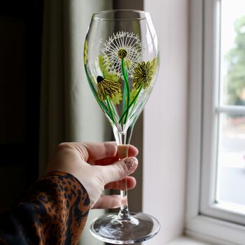 Dandelion Sunshine Painted Wine Glass, 2 of 10