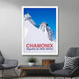 Chamonix Ski Poster, thumbnail 2 of 6