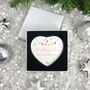 My First Christmas Baby Girl Garland Ceramic Heart Hanging Decoration Bauble + Gift Box, thumbnail 2 of 7