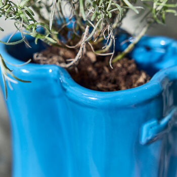 Personalised Blue Garden Welly Planter, 4 of 7