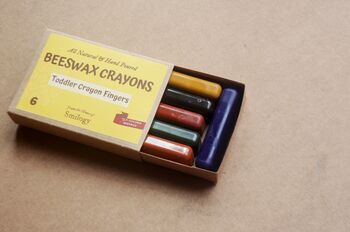 Set Of Six Beeswax Toddler Crayon Fingers, 2 of 4