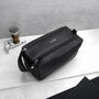 Personalised Special Date Men's Large Leather Wash Bag, thumbnail 3 of 7