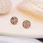 Sterling Silver Rose Gold Colour Druzy Stud Earrings, thumbnail 2 of 8