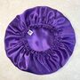 Set Of Two, Silk Scrunchie With Sleep Hair Cap, Purple, thumbnail 3 of 9