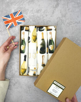 Champagne Napkin Set | Celebration Gift | Hand Drawn Cotton Napkins, 4 of 5