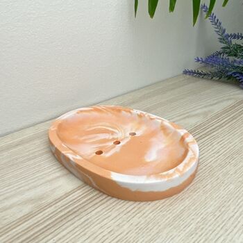 Orange Marbled Draining Soap Dish, 3 of 5