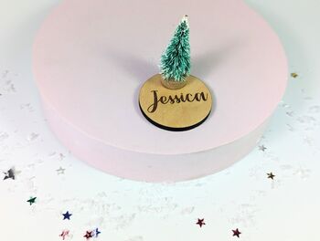 Personalised Table Name Plaques Settings Christmas Tree, 6 of 11