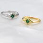 Emerald Green Starburst Rhombus Kite Signet Ring, thumbnail 2 of 11