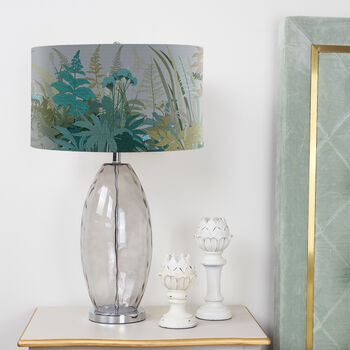 Hedgerow Lampshade In Blues And Green On Grey, 7 of 7