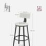 Set Of Two Bar Stools High Seat Backrest Industrial, thumbnail 10 of 12