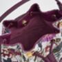 Floral Engravings Plum Bucket Bag, thumbnail 5 of 6