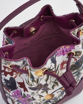 Floral Engravings Plum Bucket Bag, 5 of 6