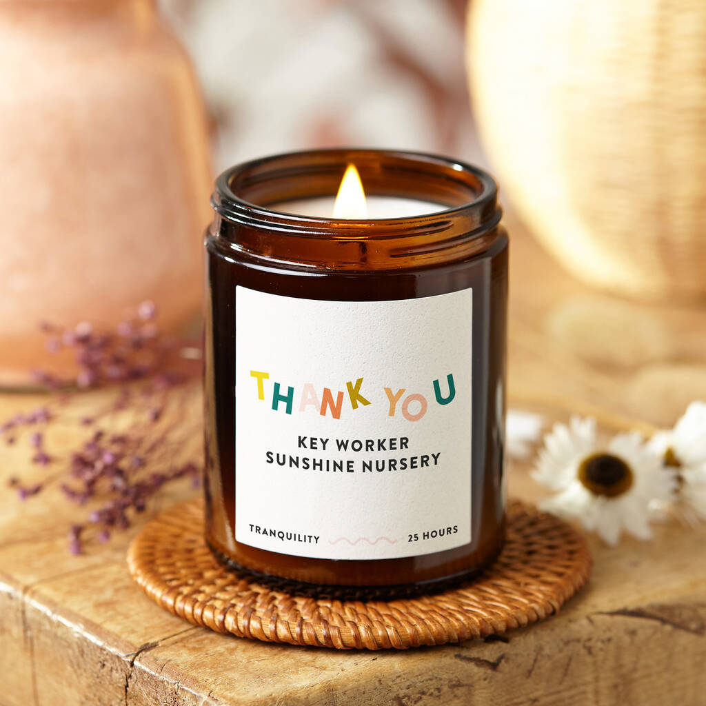 Nursery Key Worker Gift Soy Wax Scented Candle By Kindred Fires