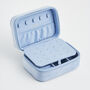 Forget Me Not Blue Velvet Embroidered Jewellery Box, thumbnail 4 of 6