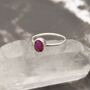 Red Ruby Sterling Silver Ring, thumbnail 7 of 8