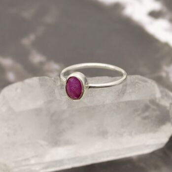 Red Ruby Sterling Silver Ring, 7 of 8
