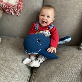 Blue Whale Soft Toy Handmade And Personalised, 2 of 7