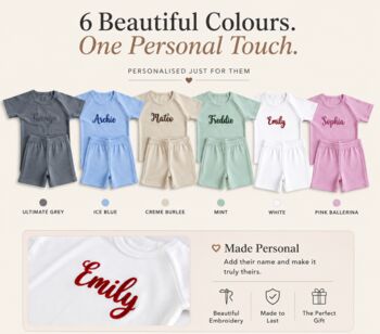 Summer Personalised Child Ribbed Sets | Embroidered Set, 11 of 13