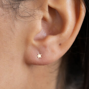 Tiny Gold Filled Star Stud Earrings, 2 of 10