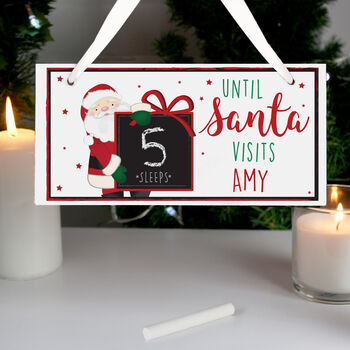 Personalised Santa Christmas Chalk Countdown Sign, 3 of 3