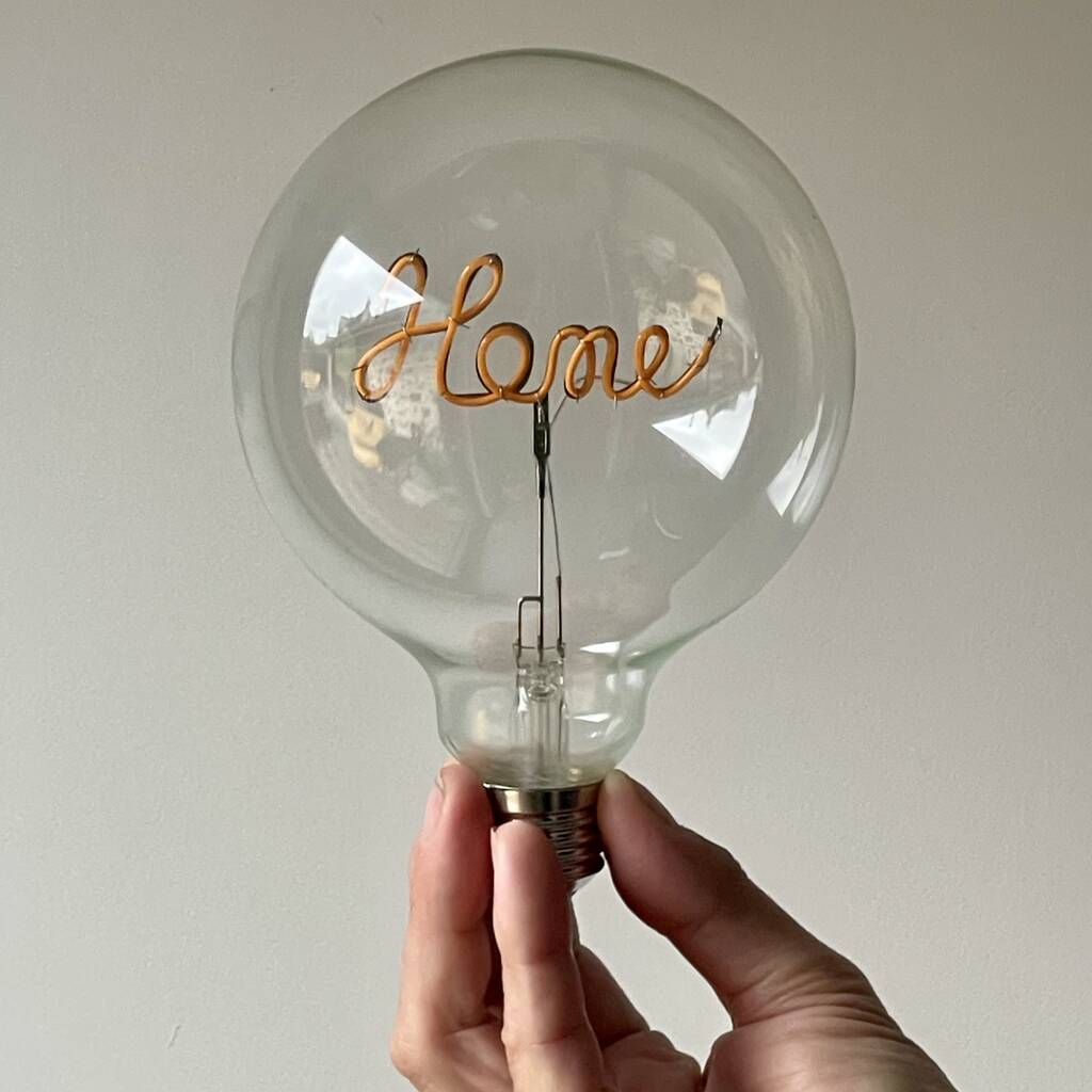 Decorative 'Home' LED Transparent Screw In Light Bulb, 1 of 6
