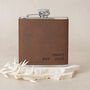 Personalised Dad Established Leather Hip Flask, thumbnail 3 of 6