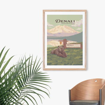 Denali National Park USA Travel Poster Art Print, 4 of 8