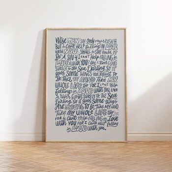 Can't Help Falling In Love Elvis, Song Lyrics Wall Art, 6 of 9