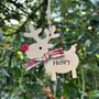 Personalised Tartan Christmas Rudolph Reindeer Bauble, thumbnail 2 of 3