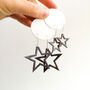 Leather Star Drop Earrings, thumbnail 3 of 12
