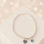 Personalised Sterling Silver Initial And Heart Birthstone Bracelet, thumbnail 2 of 12