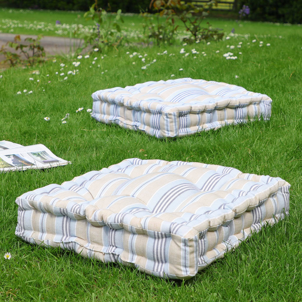 Extra Large Oxford Striped Garden Lawn Cushion By Dibor