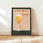 Retro Aperol Spritz Cocktail Print, thumbnail 8 of 9