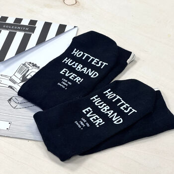 Hottest Husband Ever Personalised Ego Socks, 2 of 3