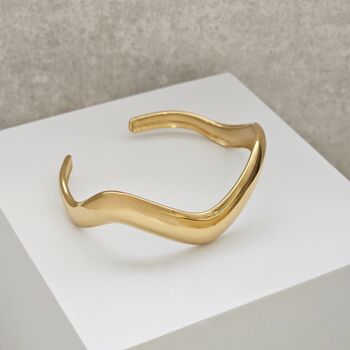 Thick Wave Cuff Bangle, 4 of 7