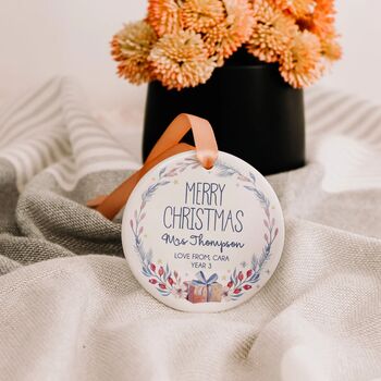 Personalised Teacher Christmas Bauble Thank You Gift, 10 of 10