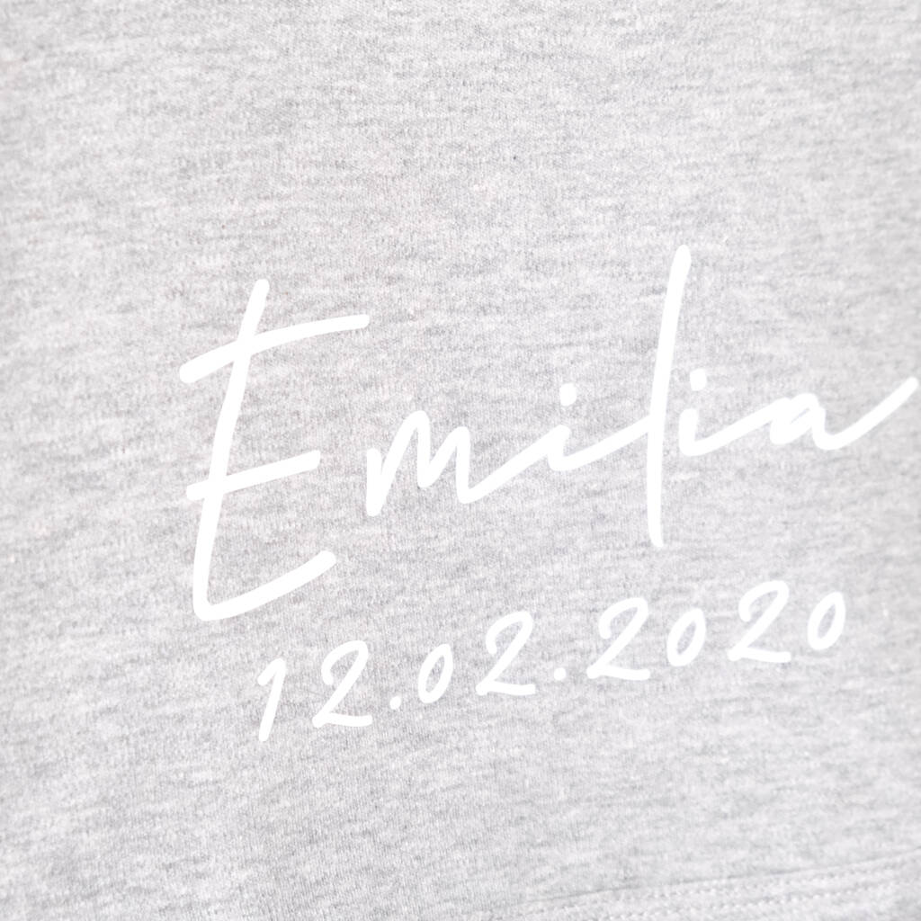 Personalised Grey Cotton Baby Blanket By 1st Birthday Gifts