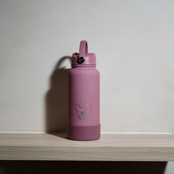 French Bulldog 30oz Water Bottle With Removable Dog Bowl, 6 of 7