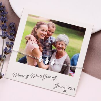 I Love Our Three Generations Bracelet + Your Own Photo, 2 of 4