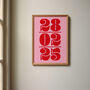 Custom Date Print | Personalised Poster | Gift | Wedding | Anniversary | Couples | Trendy | Gallery Wall, thumbnail 10 of 10