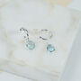 Manhattan Silver And Blue Topaz Interchangeable Gemstone Earrings, thumbnail 1 of 6