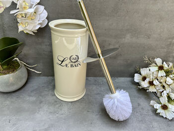 White Ceramic ‘Le Bain’ Toilet Brush Holder Stand, 12 of 12