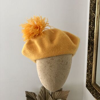 Yellow Beret With Optional Veil And Accessories, 7 of 12