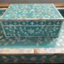 Mother Of Pearl Jewellery Box | Turquoise, thumbnail 3 of 4