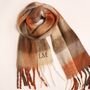 Personalised Brown Check Winter Scarf, thumbnail 3 of 5