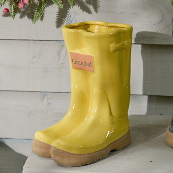 Personalised Welly Boots Garden Planters, 3 of 6