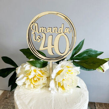Personalised Wooden Ring Cake Topper For All Occasions, 4 of 5