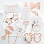 Rose Gold And White Baby Shower Party Photo Booth Props, thumbnail 1 of 3