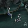Sterling Silver Bluebell Flower Huggie Hoop Earrings With Enamel, thumbnail 5 of 10
