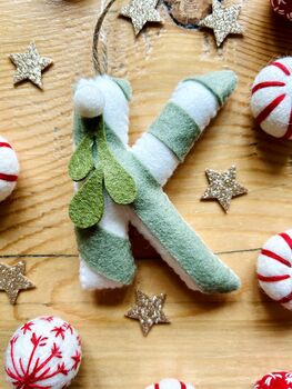 Hanging Felt Christmas Candy Cane Letter, 4 of 8